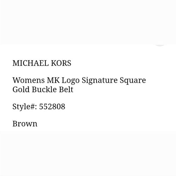 Michael Kors Logo Signature Square Gold Buckle Belt - Picture 4 of 9